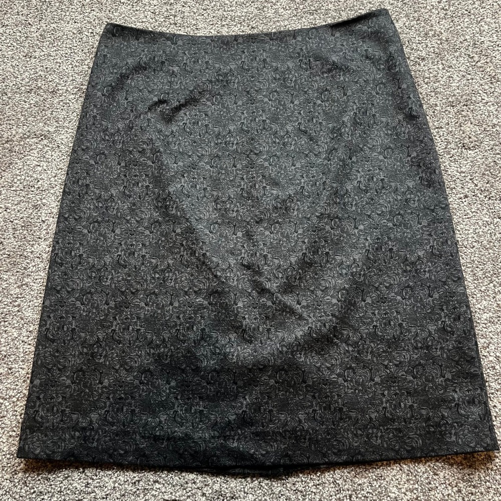 G by Gustavo Arango‎ Pencil Skirt Womens 14 Black Brocade Office Career